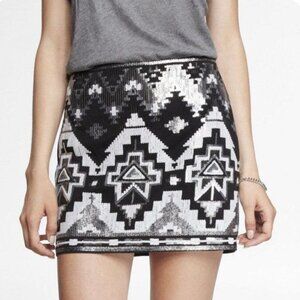 Express Sequin Embellished Mini Skirt